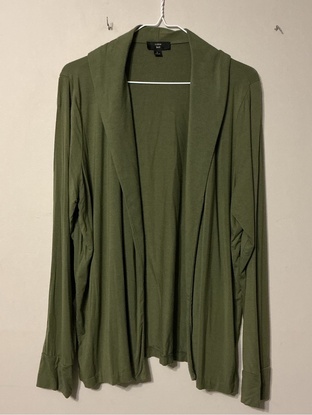 J. Crew Olive Open-Front Cardigan